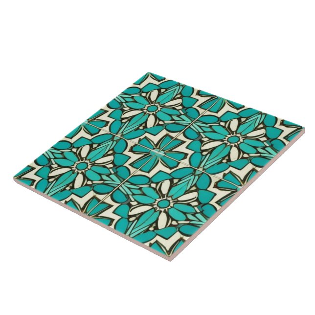Carreau Mosaïque marocaine Turquoise (Côté)