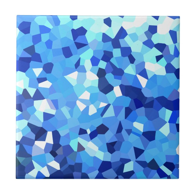 Carreau Mosaïque moderne bleue et de blanc en verre (Devant)
