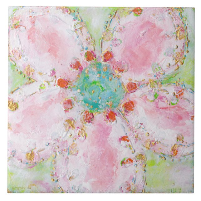 Carreau mosaïque rose (Devant)