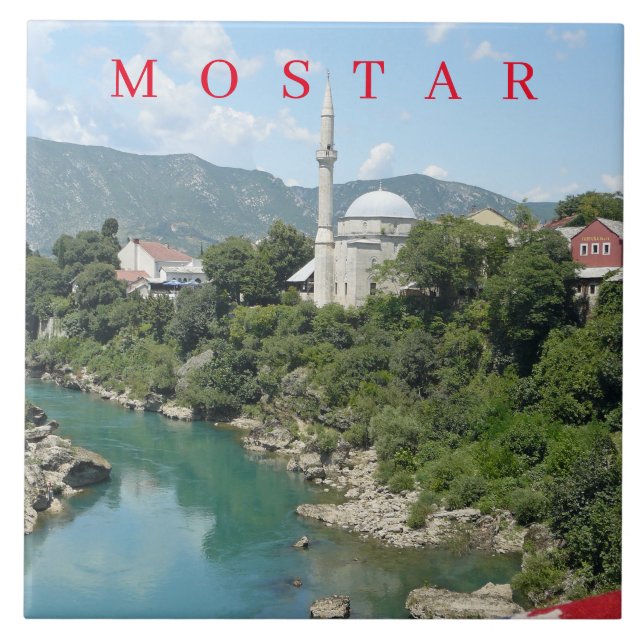 Carreau Mostar mosquée vue carrelage en céramique (Devant)