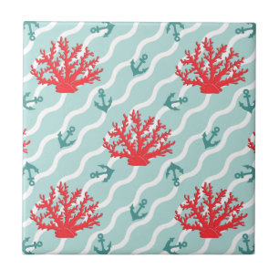 Carreau Motif 1 de corail rouge