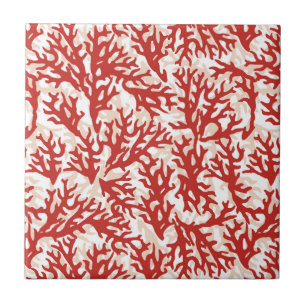 Carreau Motif 2 de corail rouge