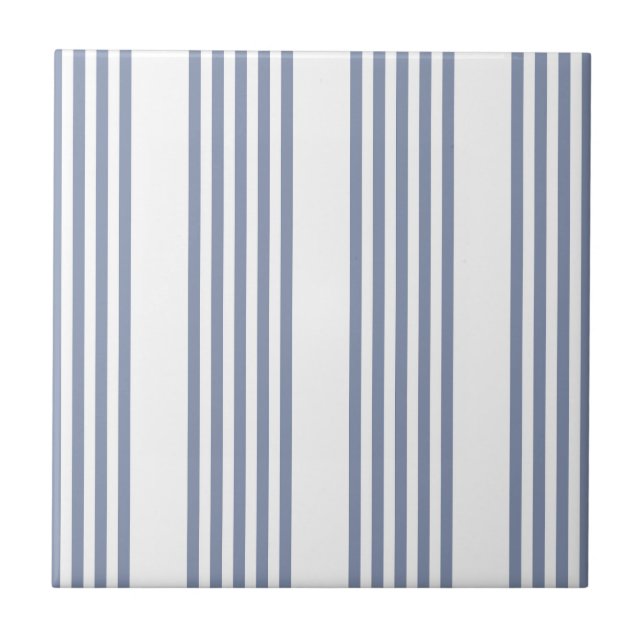 Carreau Motif à cinq bandes bleu-gris et blanc (Devant)
