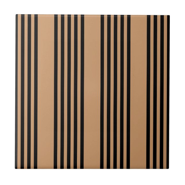 Carreau Motif à cinq bandes noir et brun (Devant)