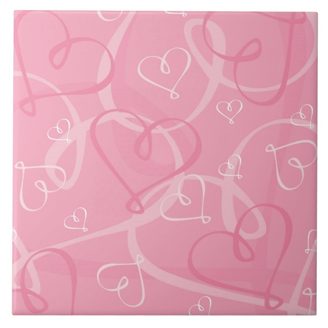 Carreau Motif à coeur rose (Devant)
