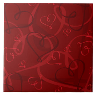 Carreau Motif à coeur rouge