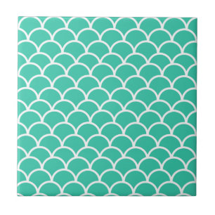 Carreau Motif à échelle Aqua Blue Fish