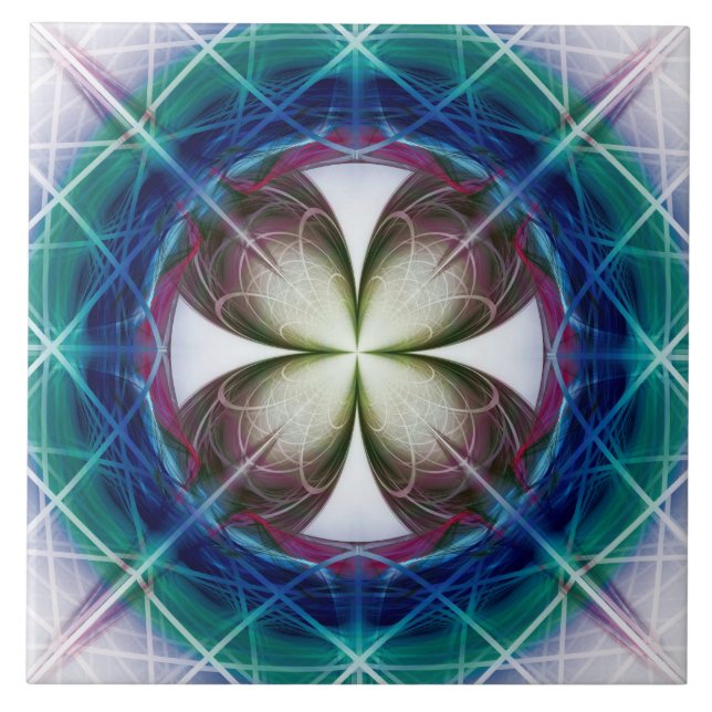 Carreau Motif à fleurs géométriques (Devant)