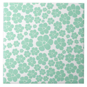 Carreau Motif à fleurs - Vert (Monnaie)