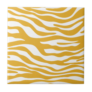 Carreau Motif à la mode d'impression de zèbre de jaune de