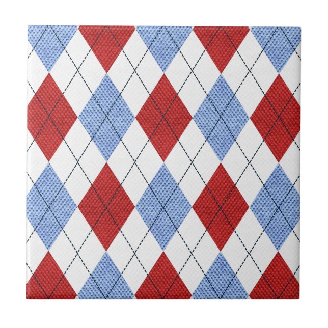 Carreau Motif à motifs de losanges bleu et rouge mignon de (Devant)