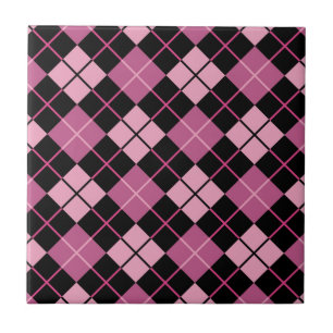 Carreau Motif à motifs de losanges dans le noir et le rose