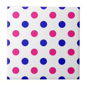 Carreau Motif à pois blanc rose bleu