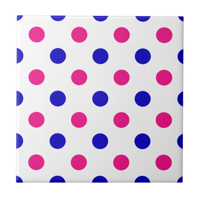 Carreau Motif à pois blanc rose bleu (Devant)