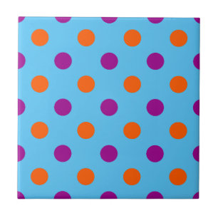 Carreau Motif à pois bleu violet orange