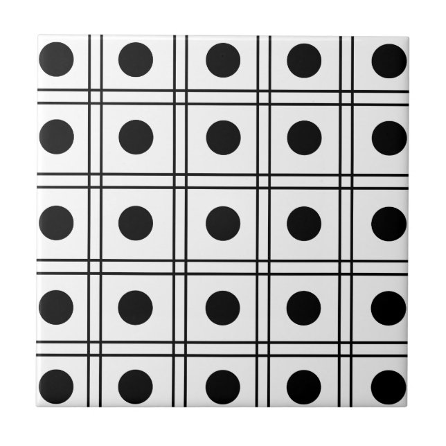 Carreau Motif à pois et damier noir et blanc  (Devant)