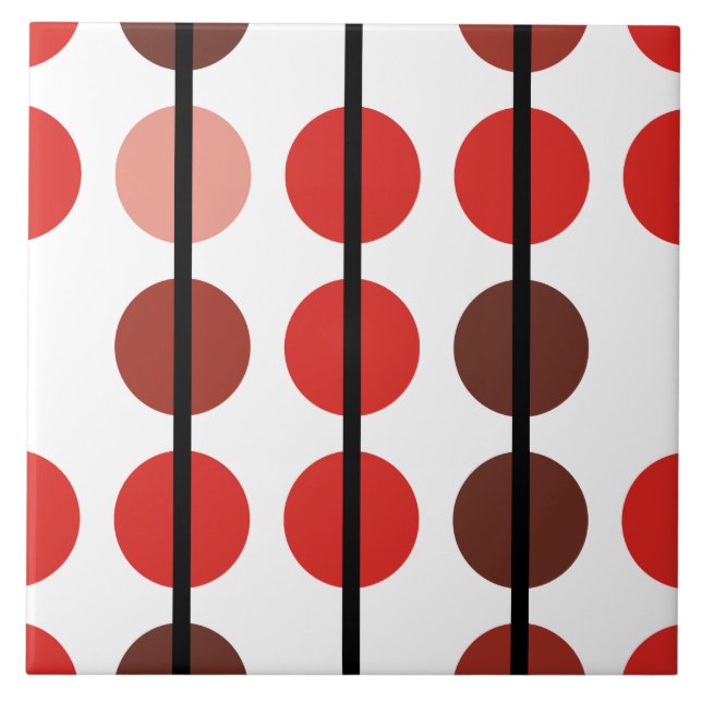 Carreau Motif à pois et rayures rouge et marron (Devant)