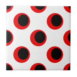 Carreau Motif à pois noirs et rouges
