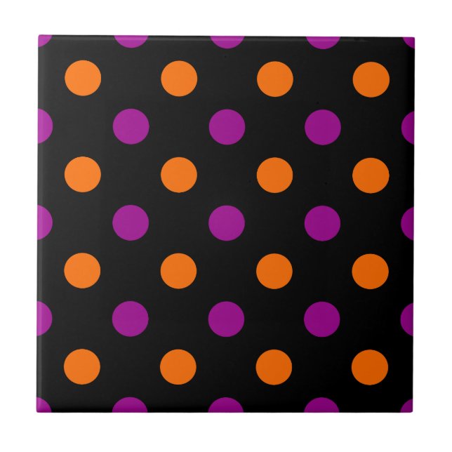 Carreau Motif à pois orange violet noir (Devant)