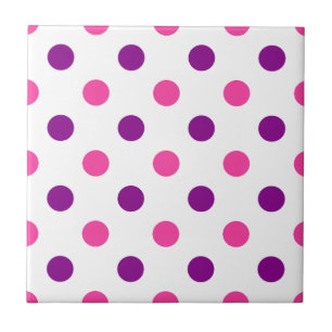 Carreau Motif à pois rose violet blanc 
