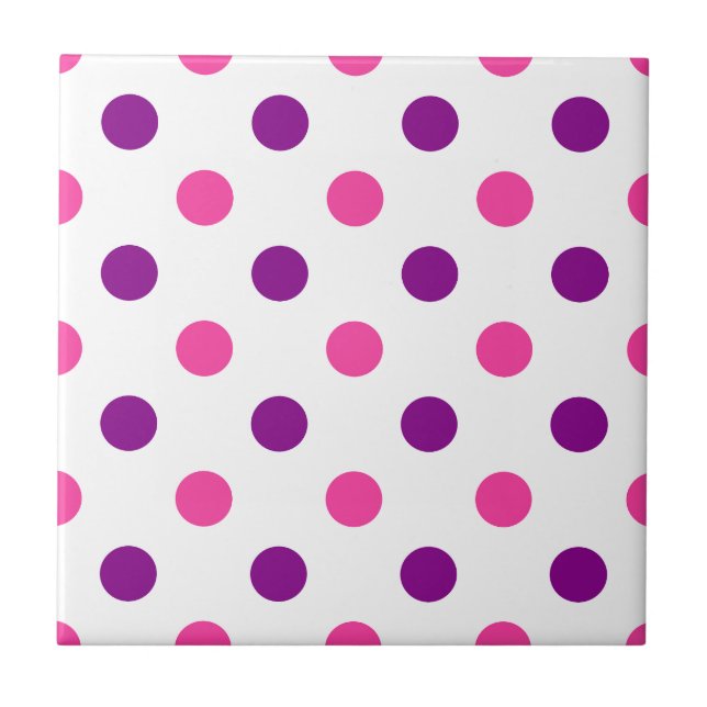 Carreau Motif à pois rose violet blanc  (Devant)