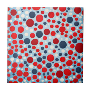 Carreau Motif à pois rouge bleu
