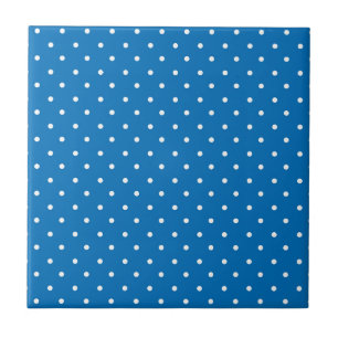 Carreau Motif à pois sur fond bleu uni