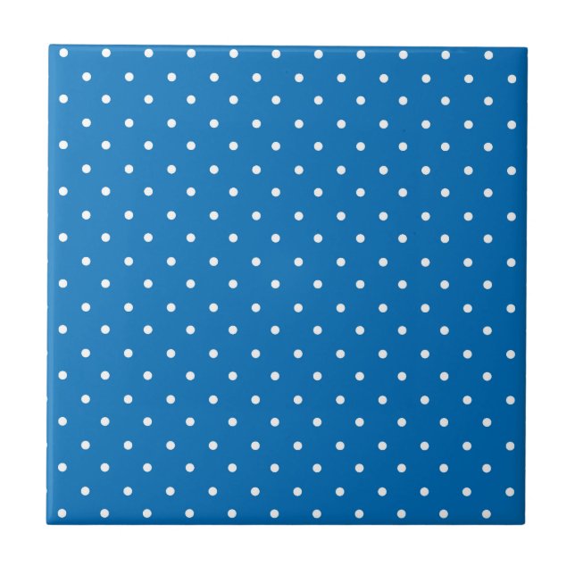 Carreau Motif à pois sur fond bleu uni  (Devant)