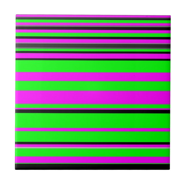 Carreau Motif à rayures couleur noir rose chaud (Devant)