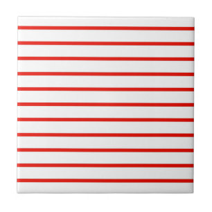 Carreau Motif à rayures horizontales rouges et blanches