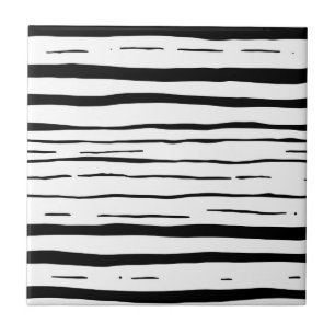 Carreau Motif à rayures irrégulières noir et blanc
