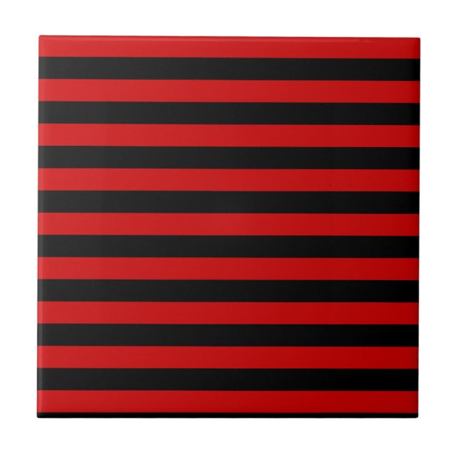 Carreau Motif à rayures noires et rouges gras (Devant)