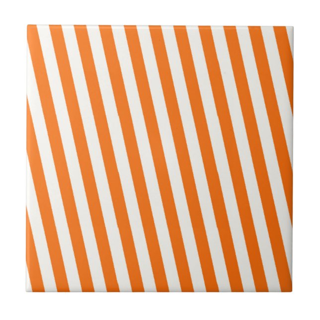 Carreau Motif à rayures orange rétro (Devant)