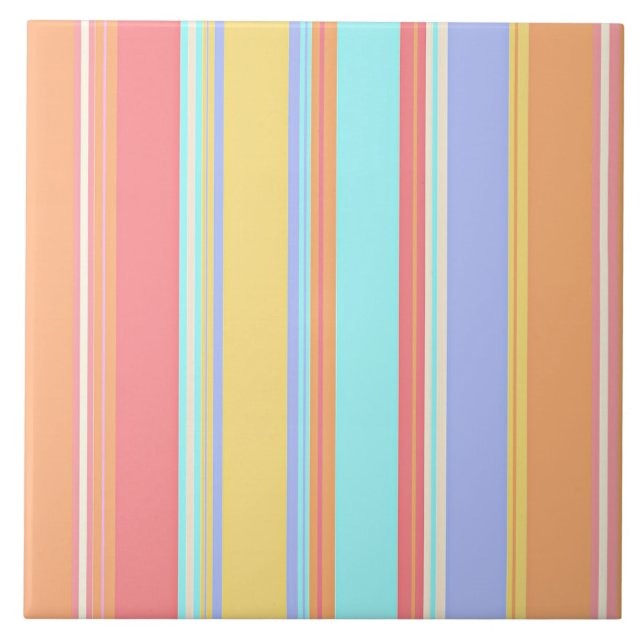 Carreau Motif à rayures pastel (Devant)