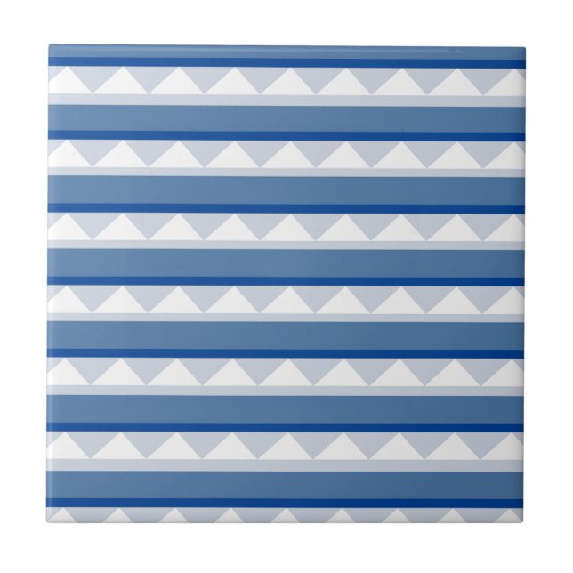 Carreau Motif à rayures triangulaires bleus  (Devant)