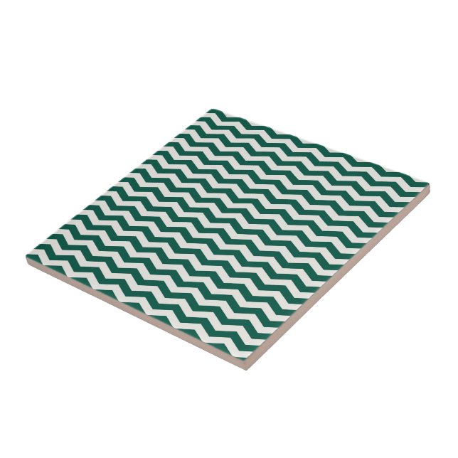 Carreau Motif à rayures zig zag Chevron vert sarcelle (Côté)