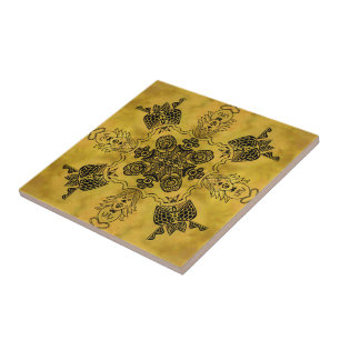 Carreau Motif à répétition de dessin linéaire tribal goth