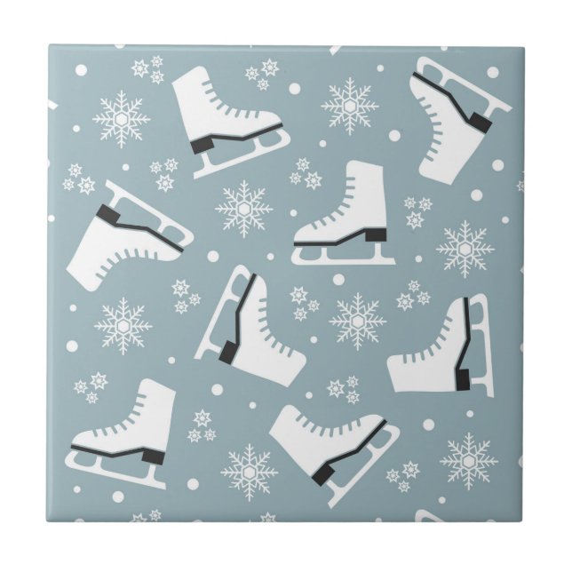 Carreau Motif à thème hiver avec patins à glace (Devant)