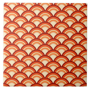 Carreau Motif à vagues Art déco - mandarine orange