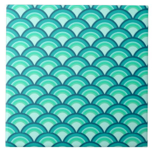 Carreau Motif à vagues Art déco - tons turquoise