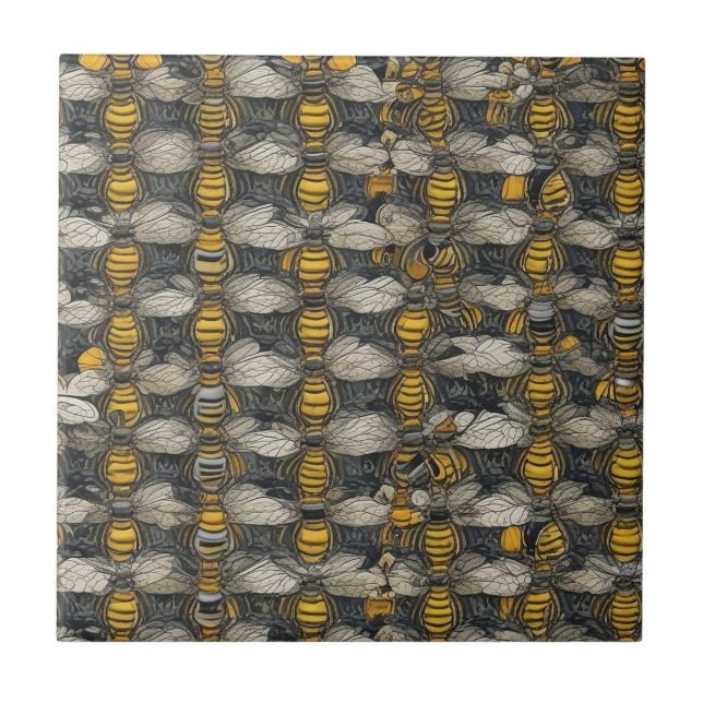 Carreau Motif Abeille Rustique Nature (Devant)