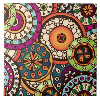 Carreau Motif abstrait à la mode génial de Boho rétro