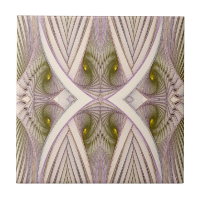 Carreau Motif Abstrait blanc et violet d'équinoxe verne (Devant)