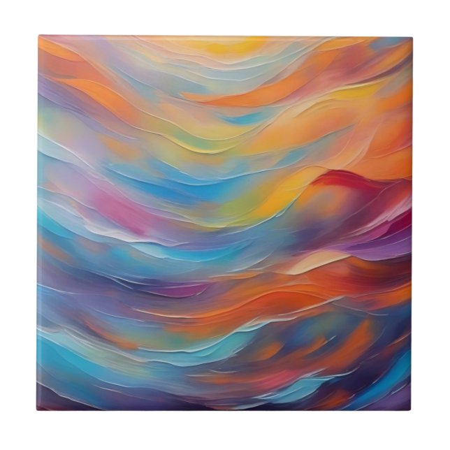 Carreau Motif Abstrait bleu clair (Devant)