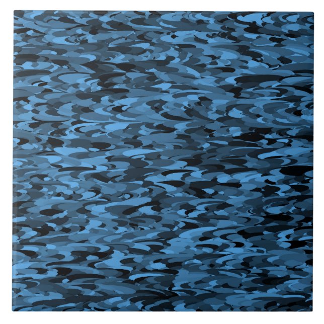 Carreau Motif Abstrait Bleu Noir (Devant)