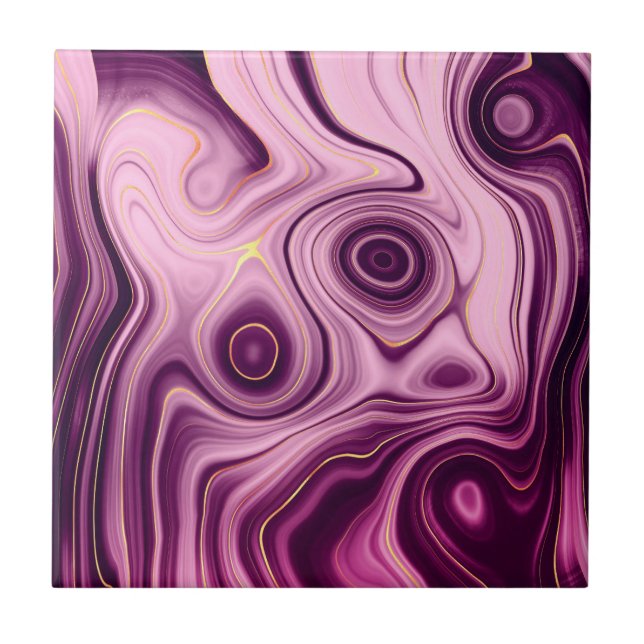 Carreau Motif Abstrait Coloré de Luxe Glamour Violet Clair (Devant)