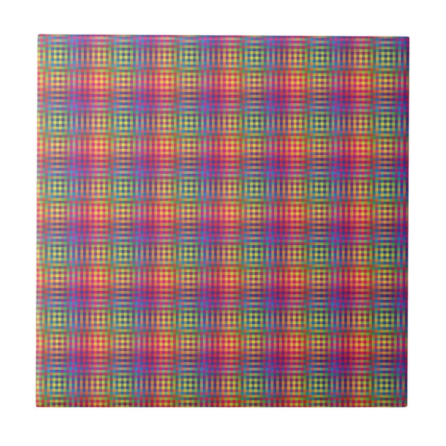 Carreau Motif abstrait damier coloré (Devant)