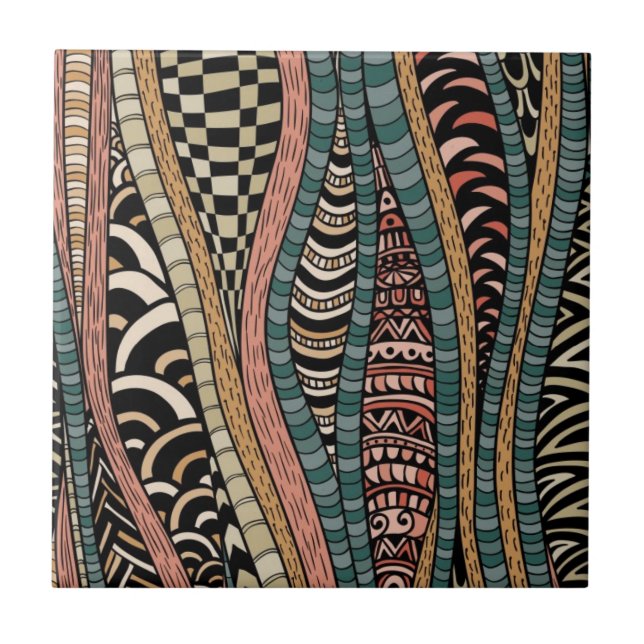 Carreau Motif abstrait dans le style ethnique (Devant)