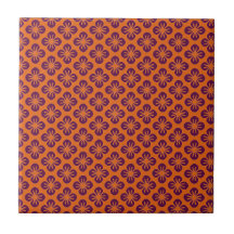 Motif Abstrait de fleurs chic orange