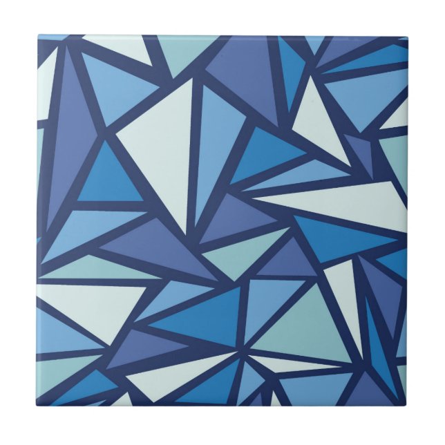 Carreau Motif Abstrait de glace bleue (Devant)
